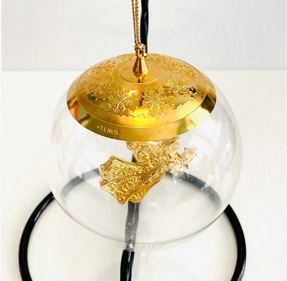 Vintage 1997 Lenox Celestial Angel Ball Crystal Christmas Ornament 3